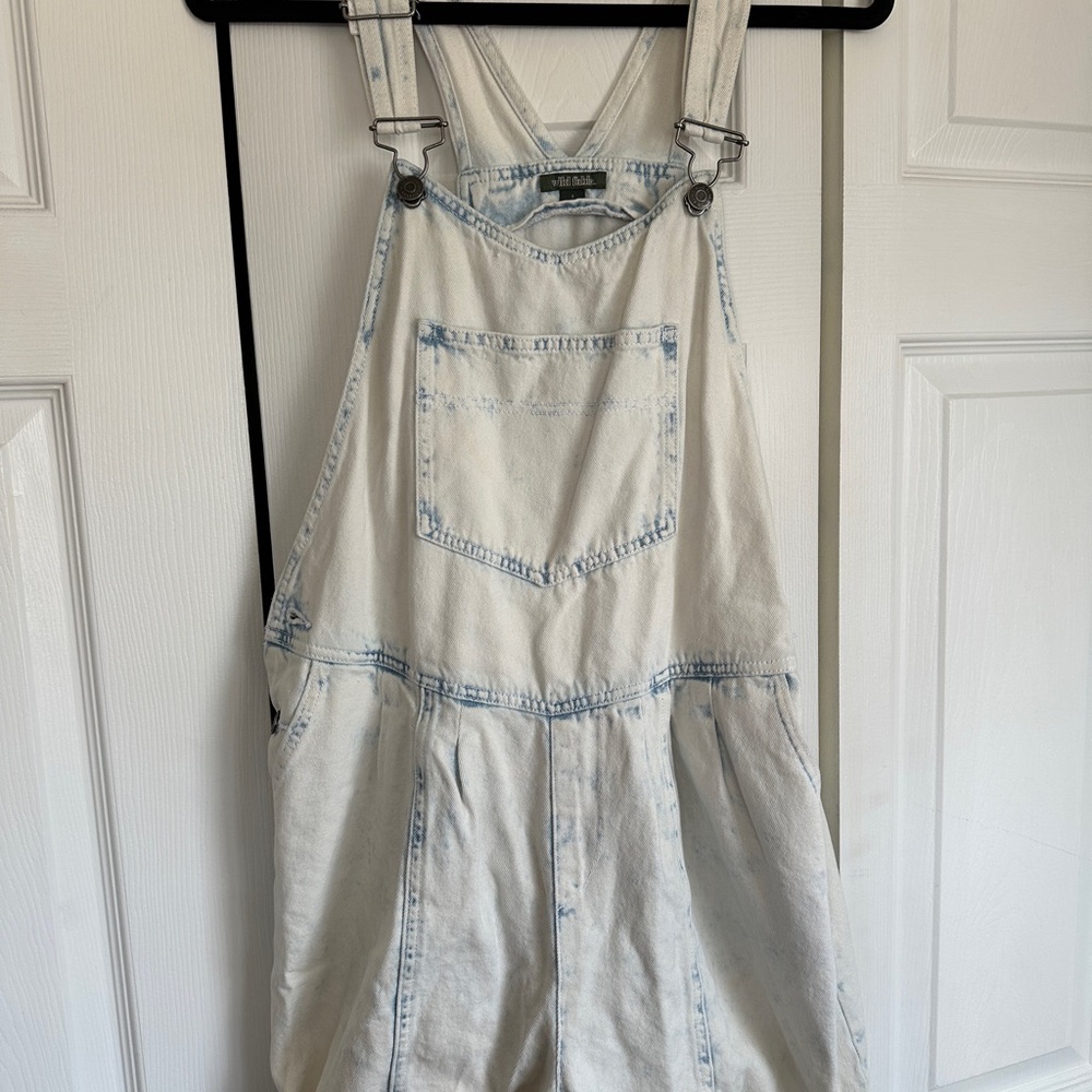 Light Acid Wash Denim Overalls